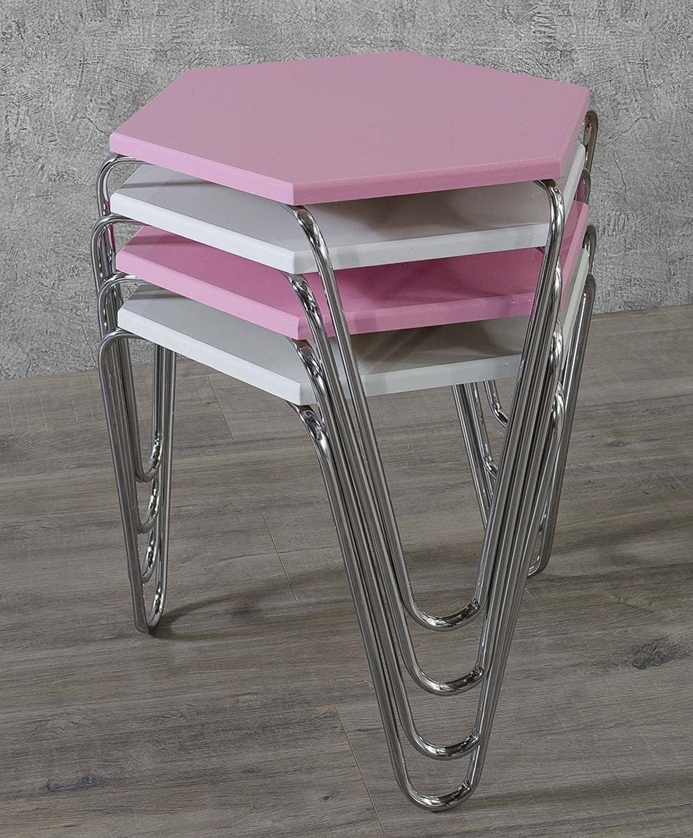 Piramit Table Gigognes Blanc Rose