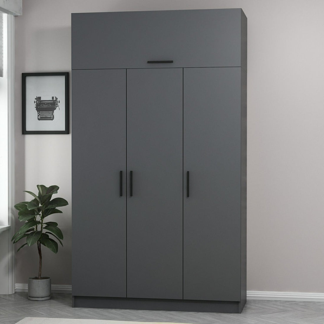 Armoire Minar 3 Kapak 2 Çekmece 235 - Anthracite