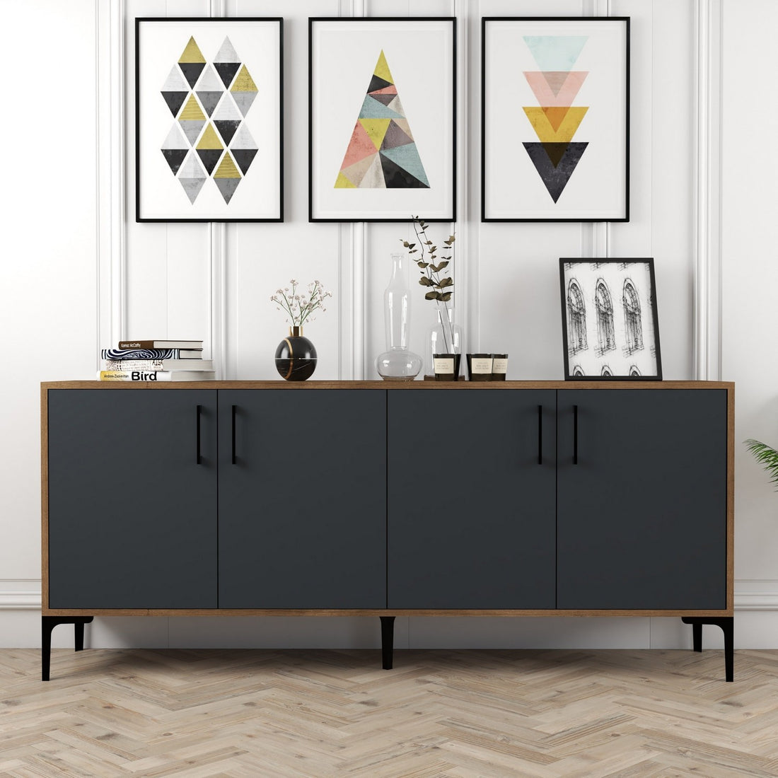 Console Kiev - Walnut, Anthracite
