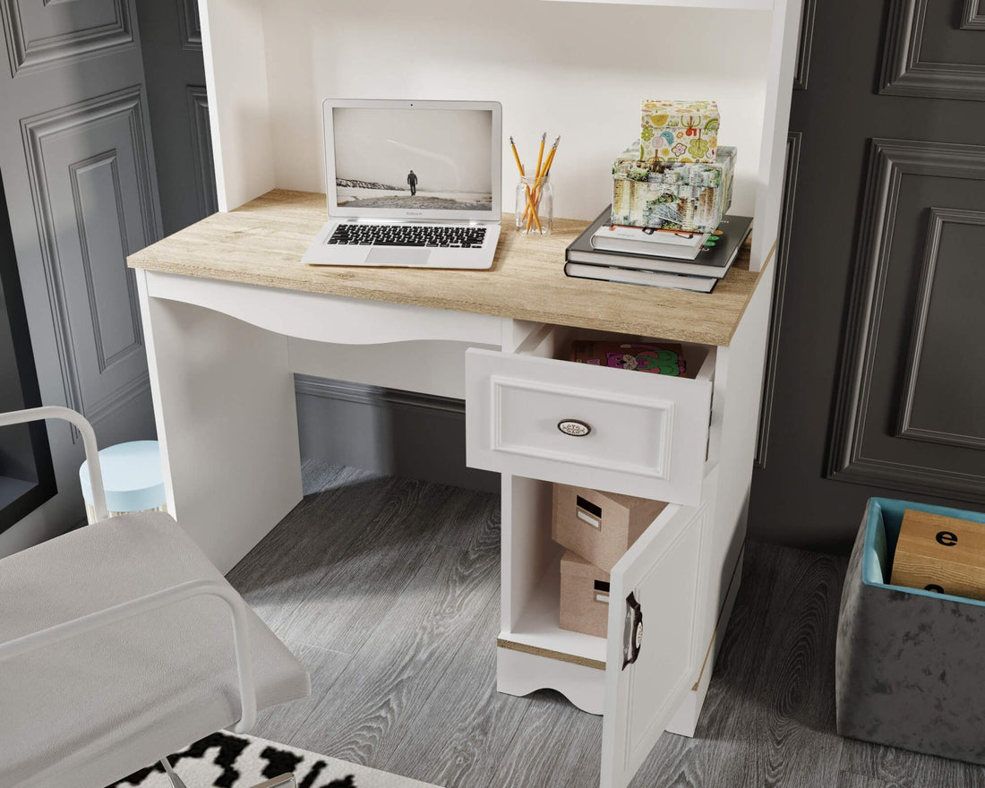Bureau d'étude Lisa - Oak, White
