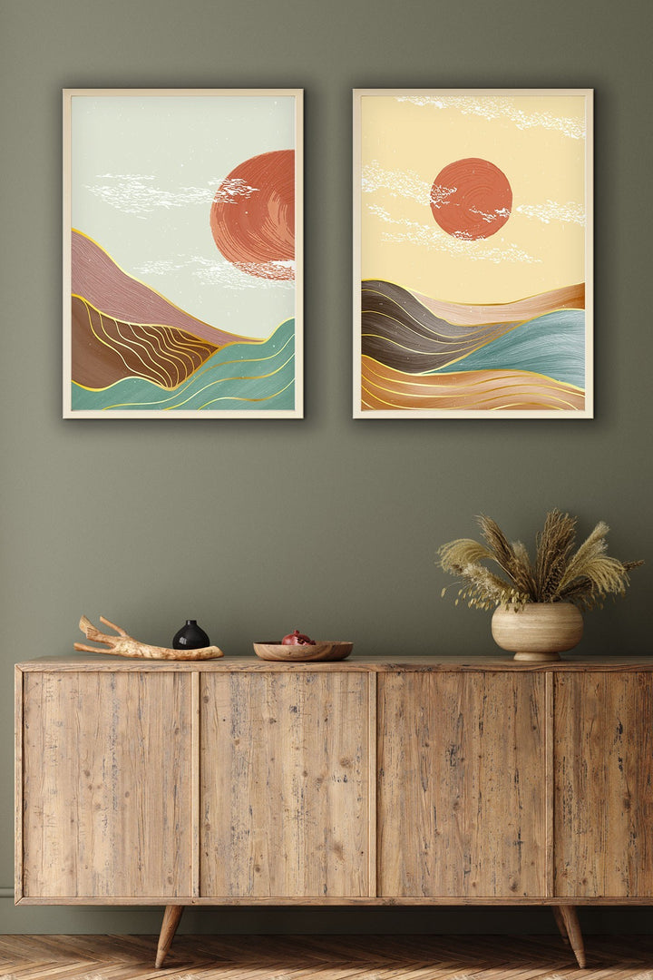 Peinture MDF encadrée décorative (2 pièces) Huhu154 - 30 x 40