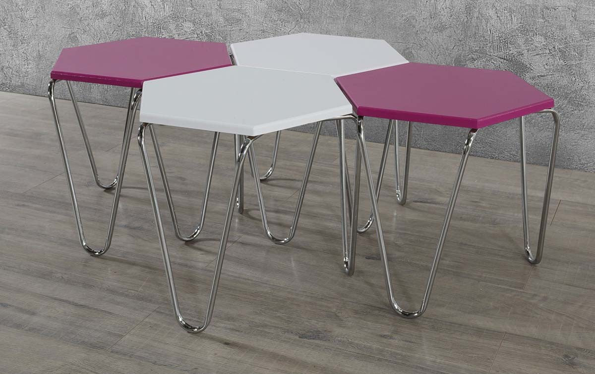 Piramit Table Gigognes Blanc Violet