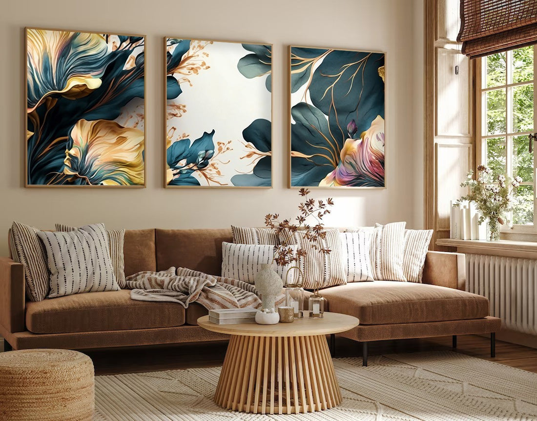 Peinture MDF encadrée décorative (3 pièces) Huhu217 - 30 x 40