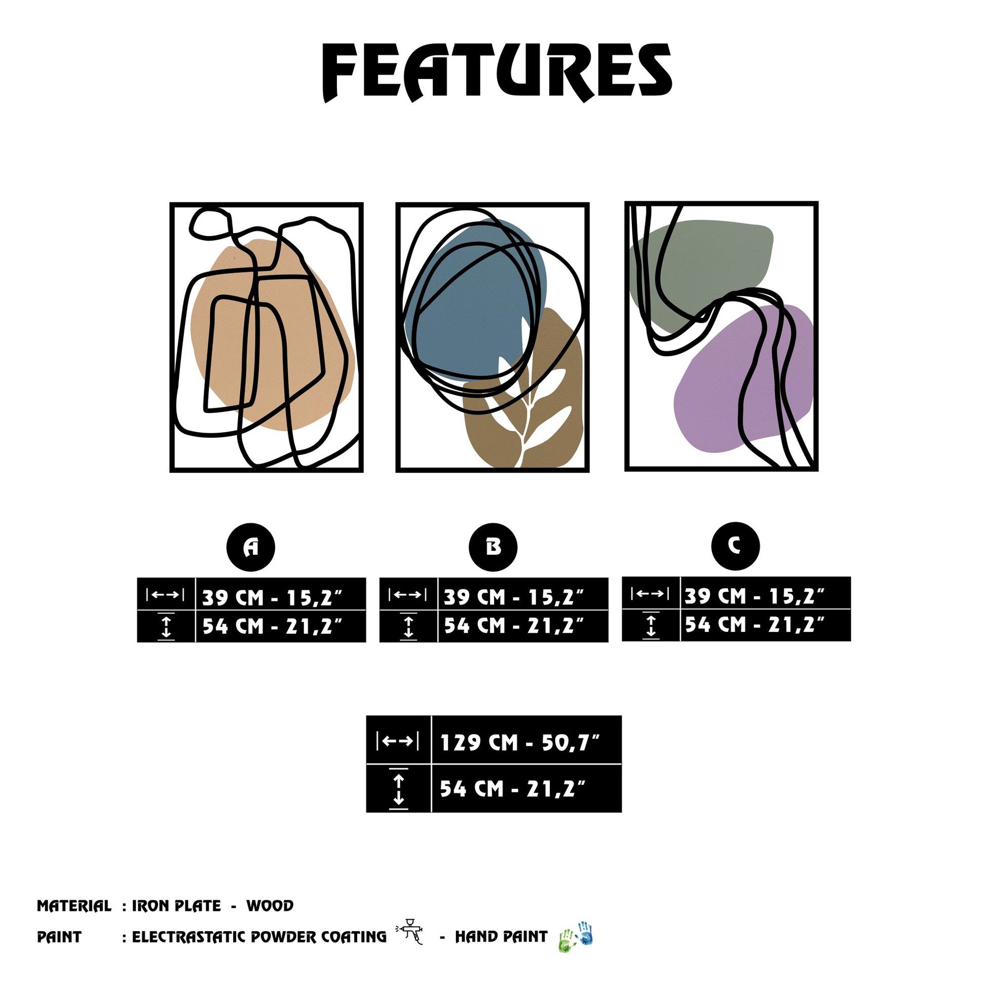 Accessoire mural en métal décoratif Viyana