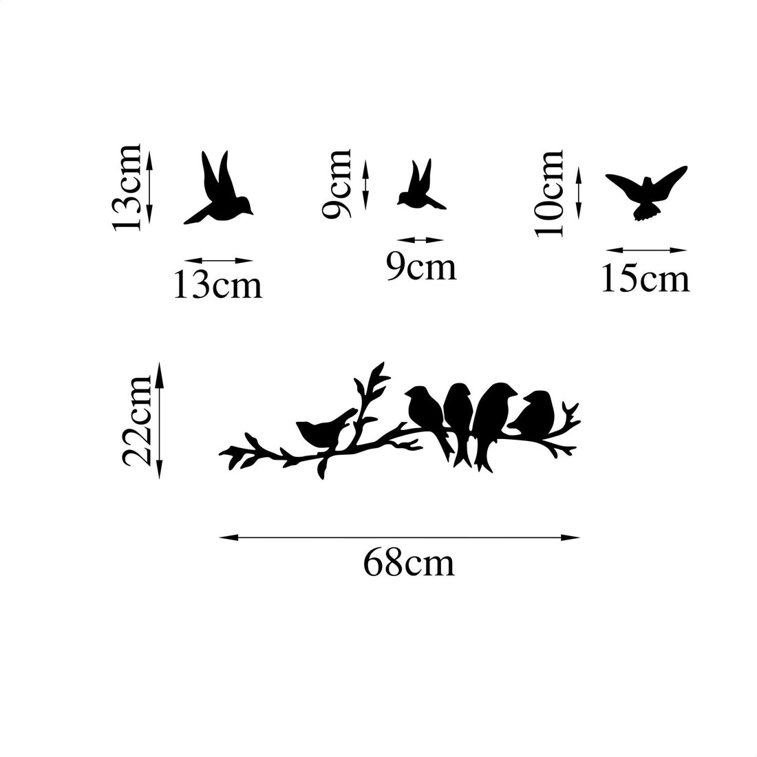 Accessoire mural en métal décoratif Bırd Communıty