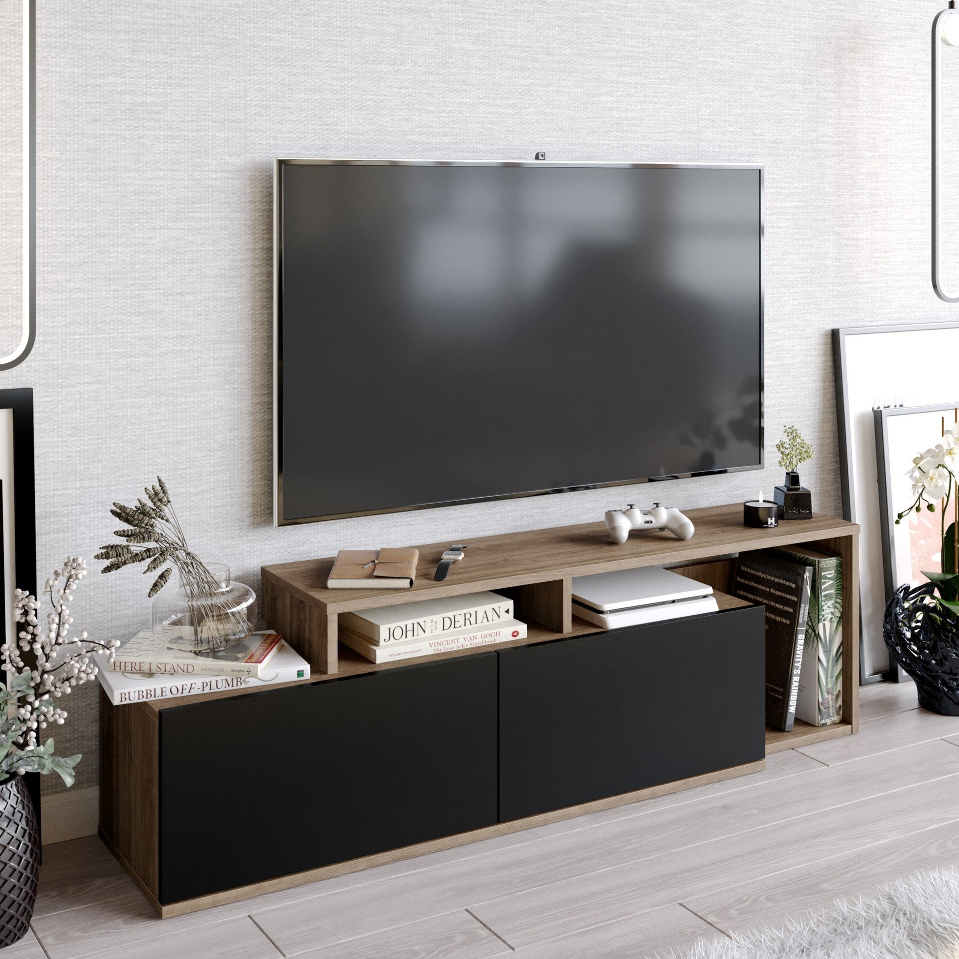 Meuble TV Nexera - Walnut, Black