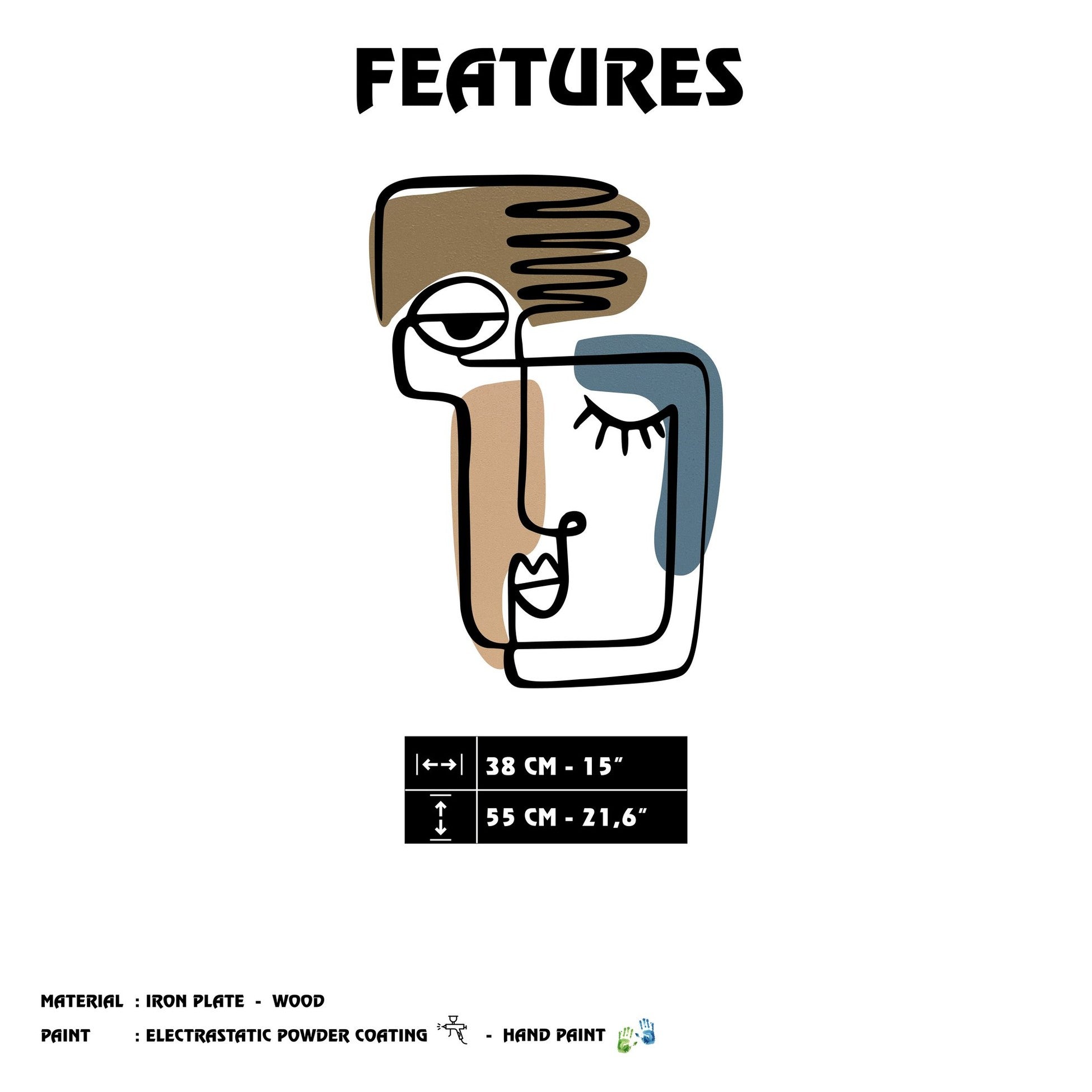 Accessoire mural en métal décoratif Kubizm 24