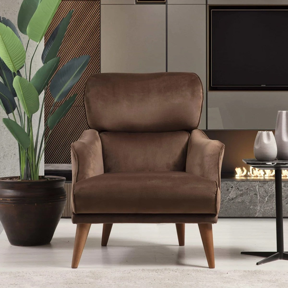 Bodrum Fauteuil Bergère marron