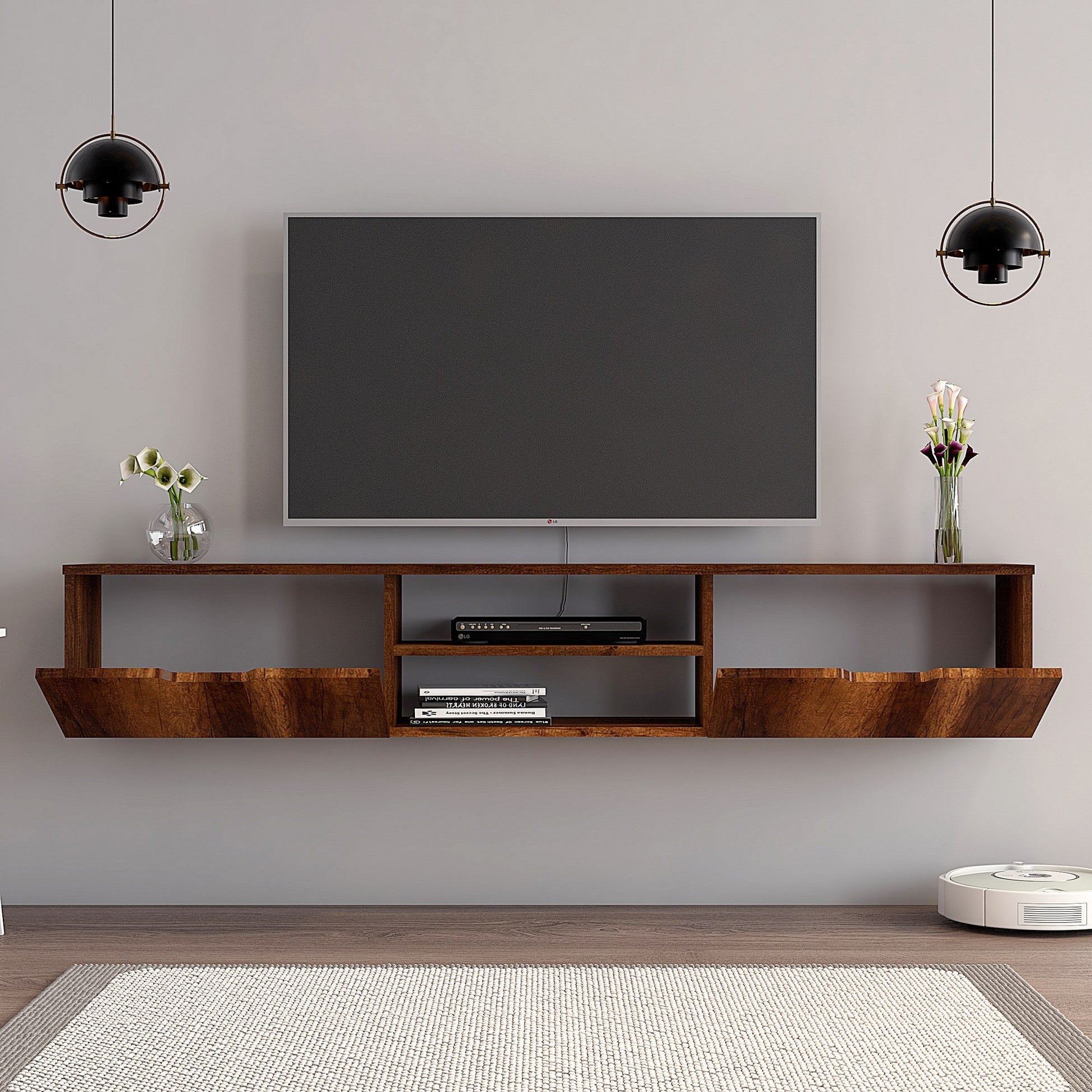 Unité de télévision Denoya 2 TV Unit - Baroque Walnut v2