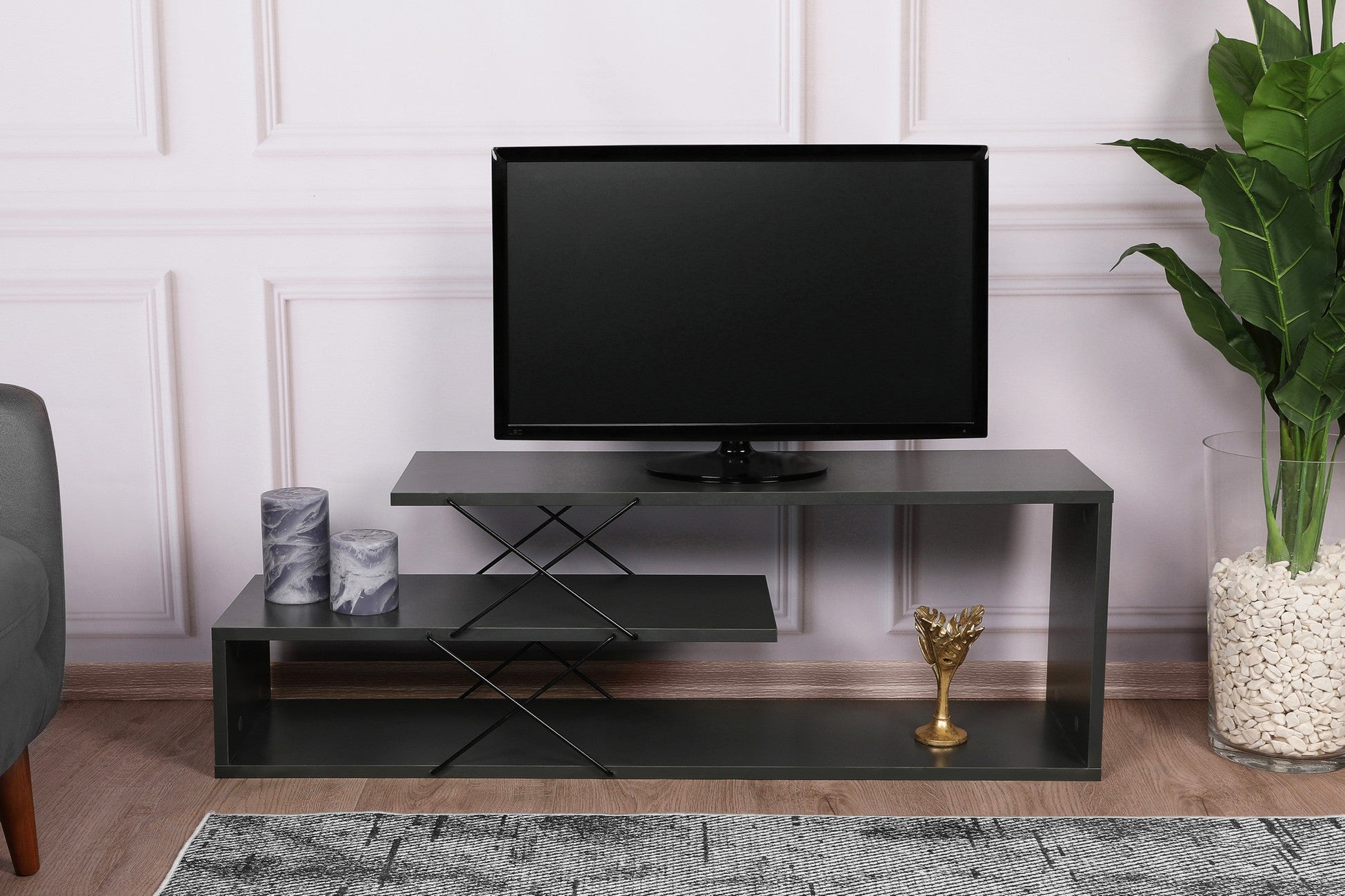 Meuble TV Zigzag - Anthracite