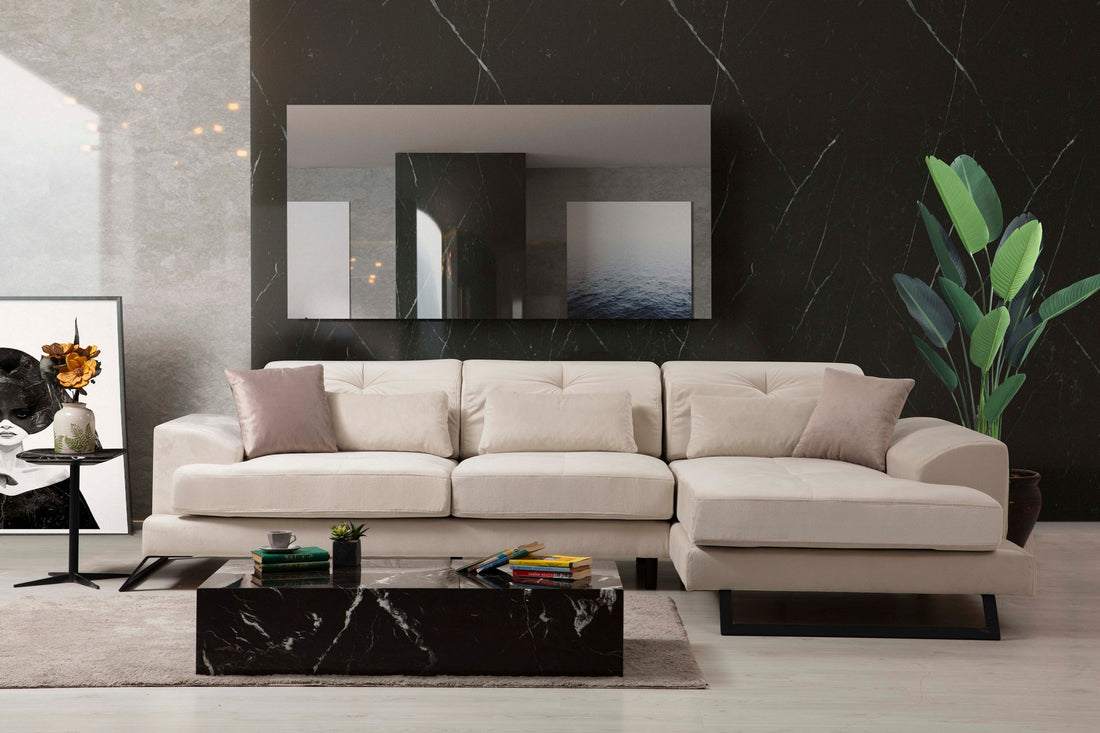 Canapé d'angle Frido Corner Right (L3+Chl) - Ecru