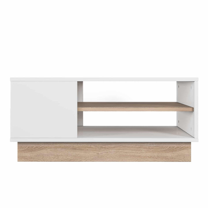 Camilio Tables basses sena avec rangement en bois en couleur chêne blanc. 90x41x60cm