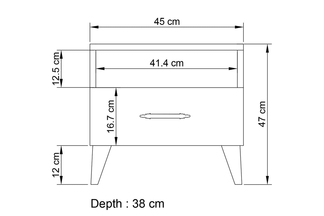 La table de nuit Lavinia 002 - Anthracite