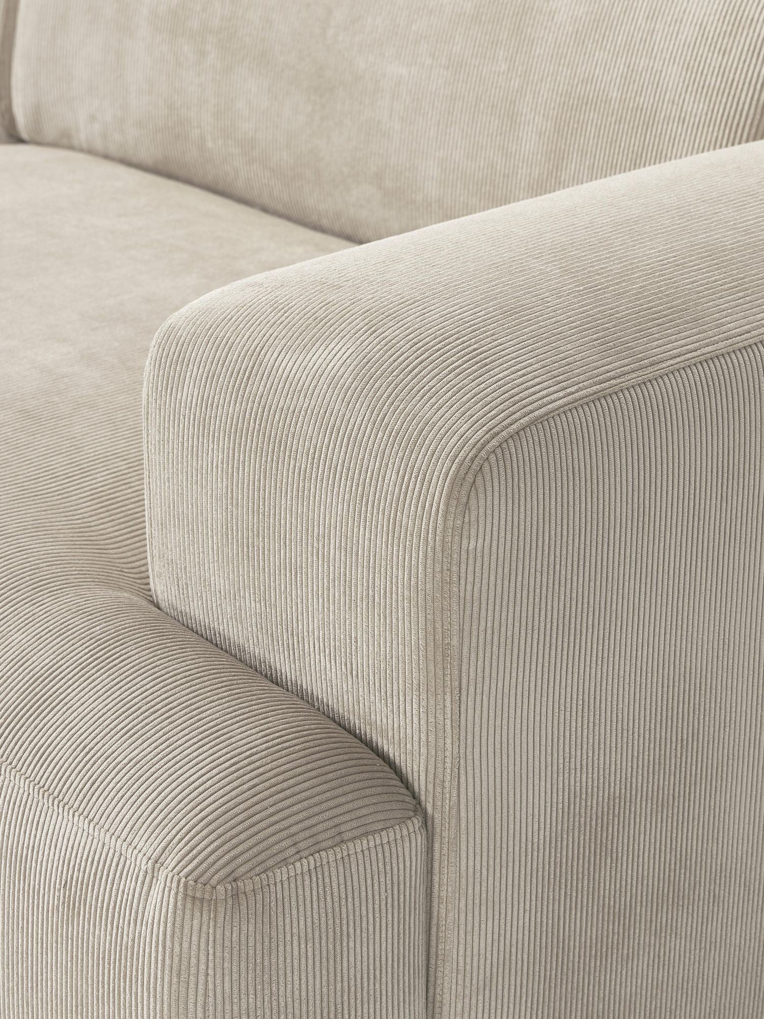 Canapé d'angle 4 places en velours côtelé Molly