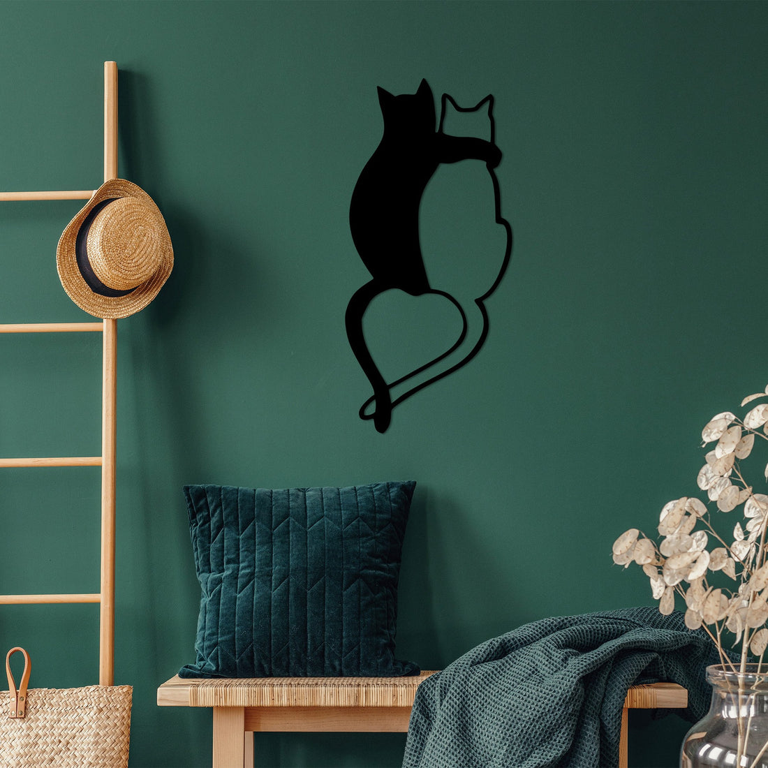 Accessoire mural en métal décoratif Love Cats - 478