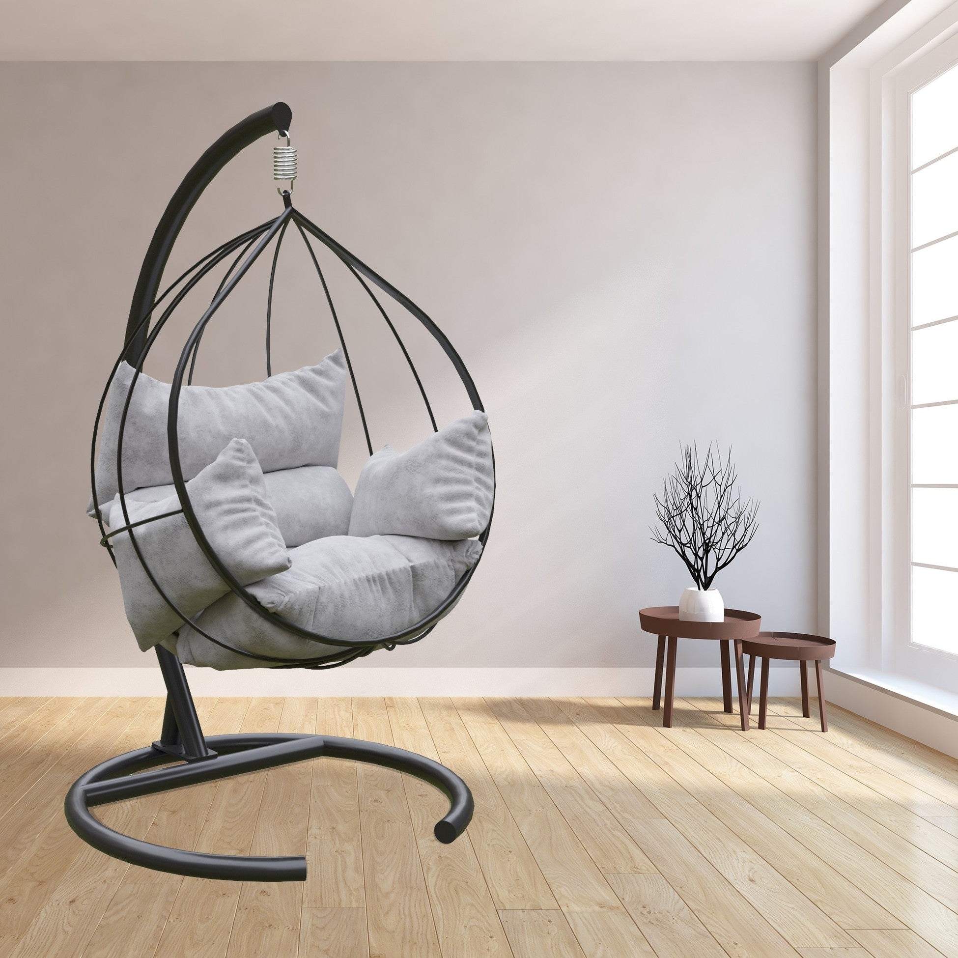 Chaise de balançoire unique de jardin Mavera - White, Anthracite