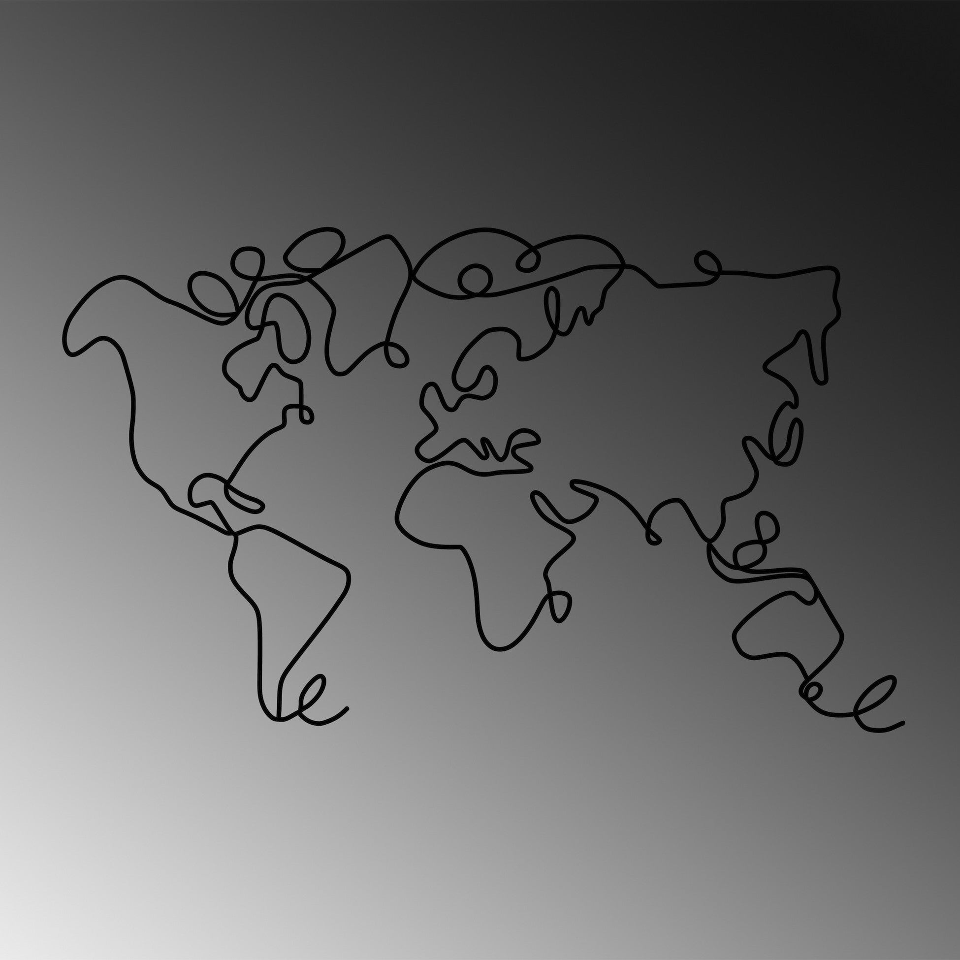 Accessoire mural en métal décoratif World Map