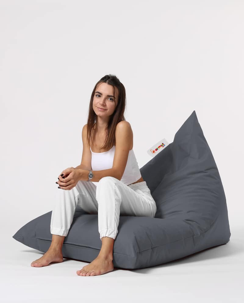 Pouf / coussin de sol triangle Gilka 90x145cm Tissu Piramit