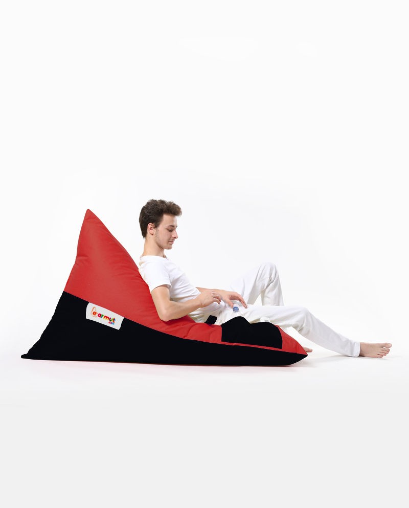 Pouf de jardin Pyramid Large Double Color Bed Pouf - Red