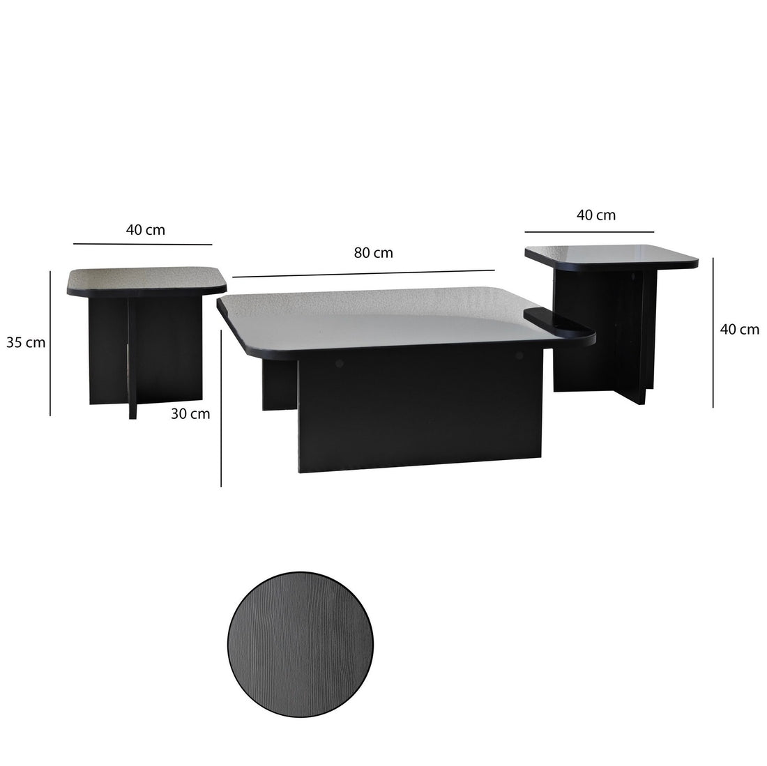 Ensemble de table basse Jazz - Black, Fume