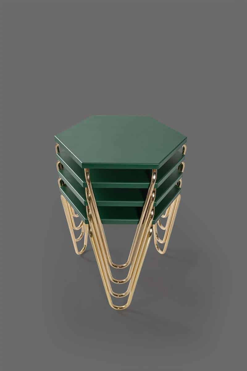 Piramit Table Gigognes Vert