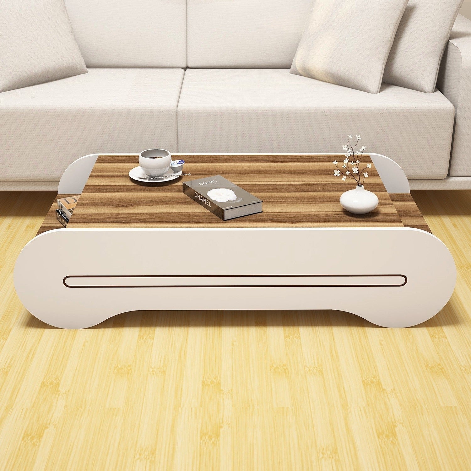 Table basse Cool - Walnut, White