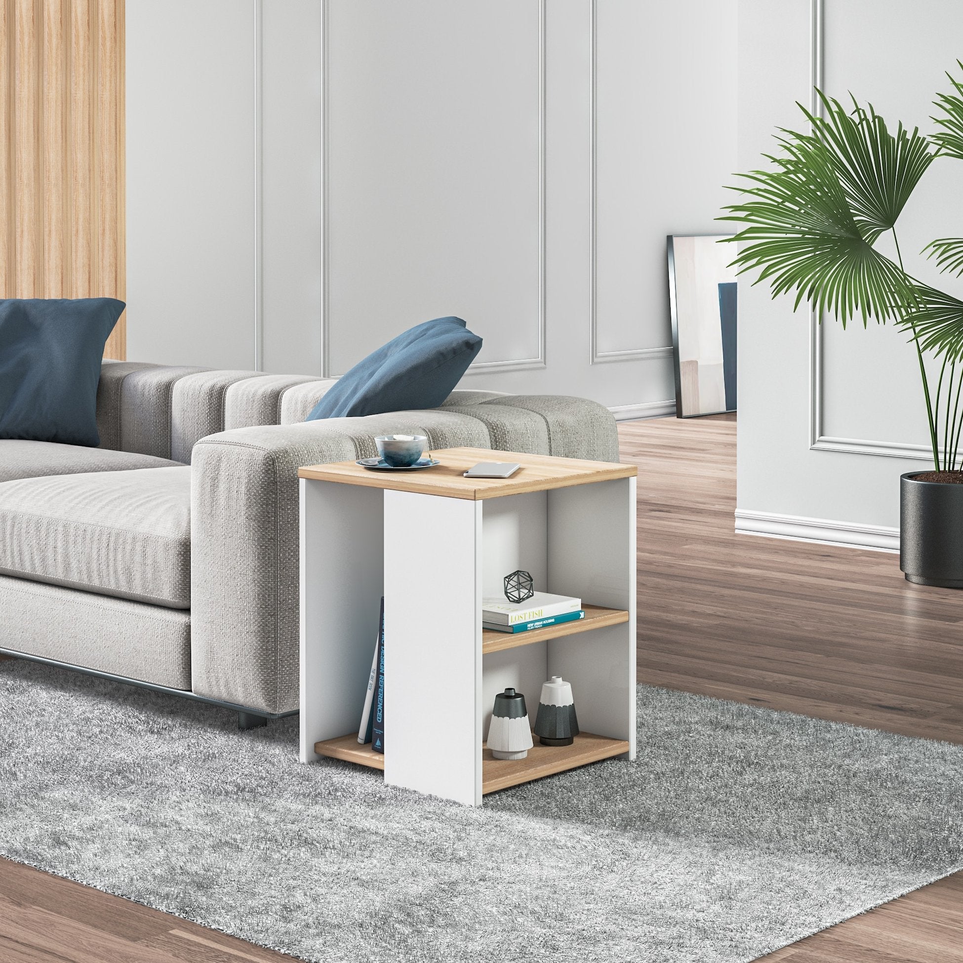 Table d’appoint Rome blanc wallnut