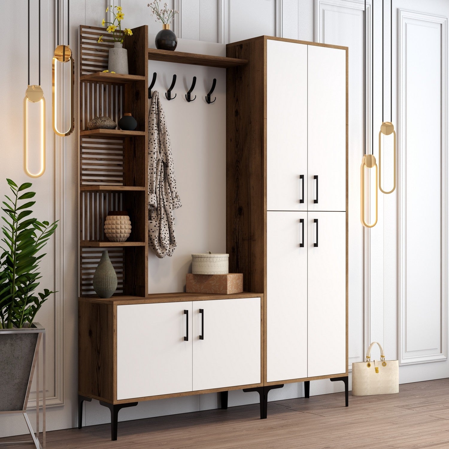 Support d'entrée Viyana DA - Walnut, White