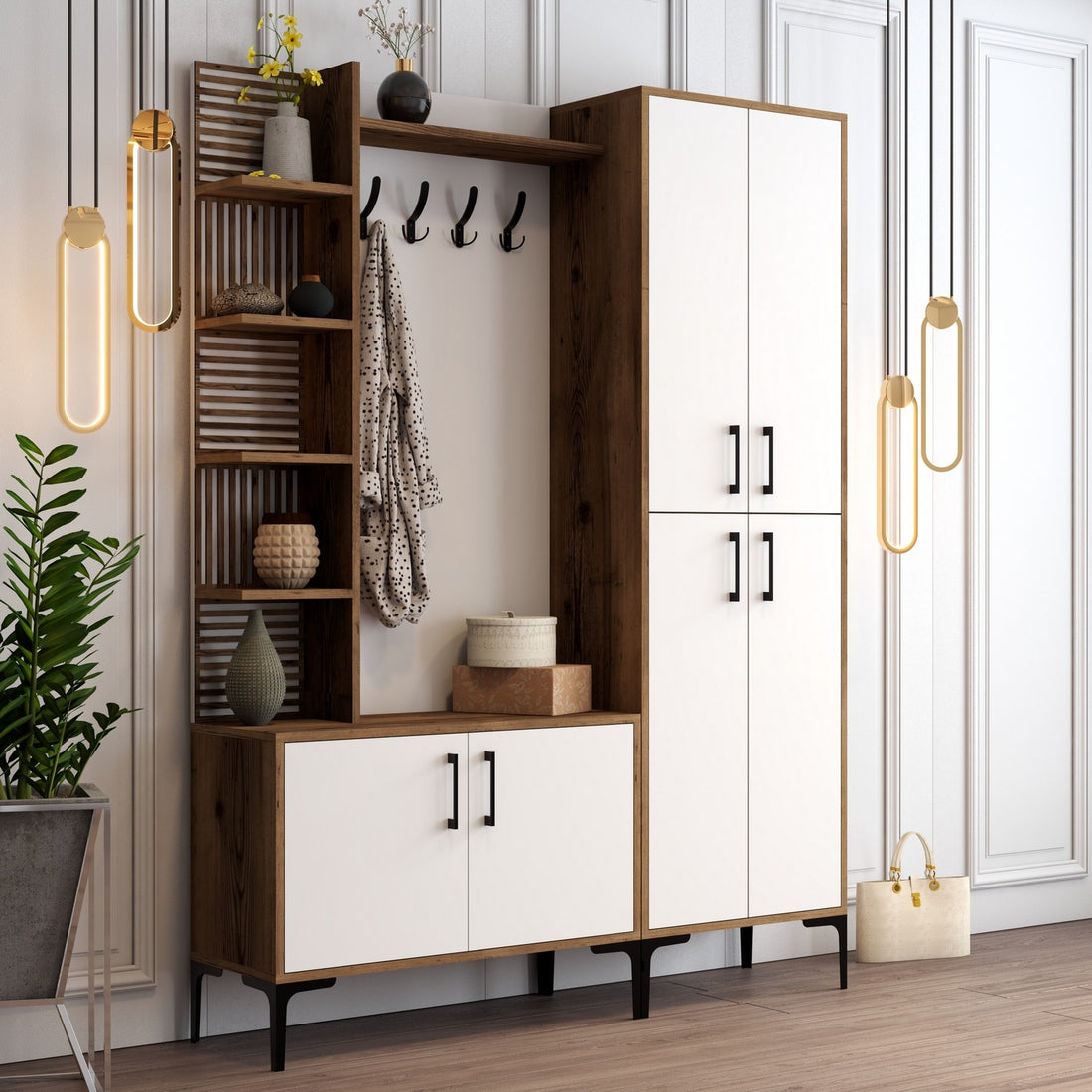 Support d'entrée Viyana DA - Walnut, White