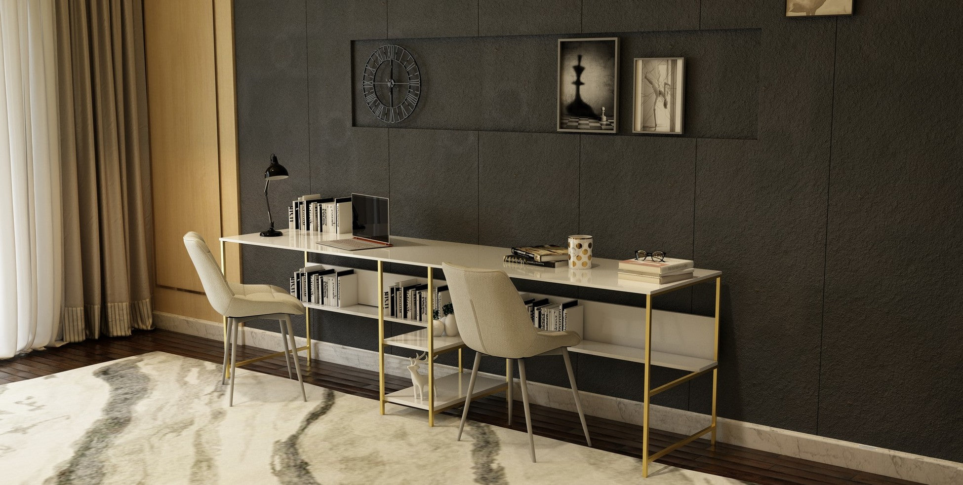 Bureau d'étude L400 - White, Gold