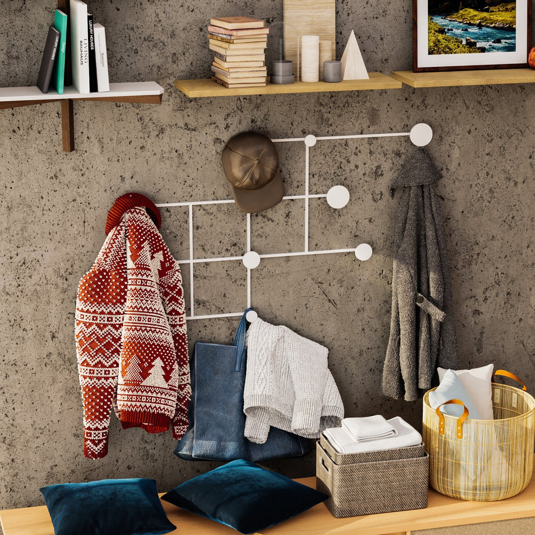 Crochet mural en métal Fatara-B