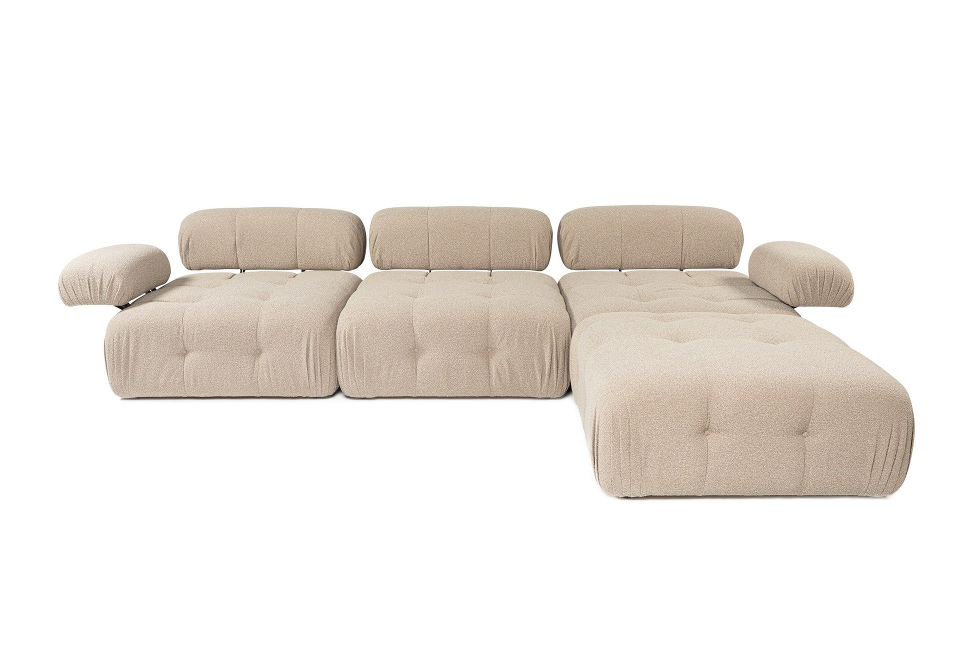Canapé d'angle Doblo 3 Seater with Pouffe ( L1-O1-1R-Pouffe) - Peach