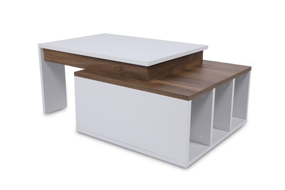 Table basse Kolarado - White, Wanut
