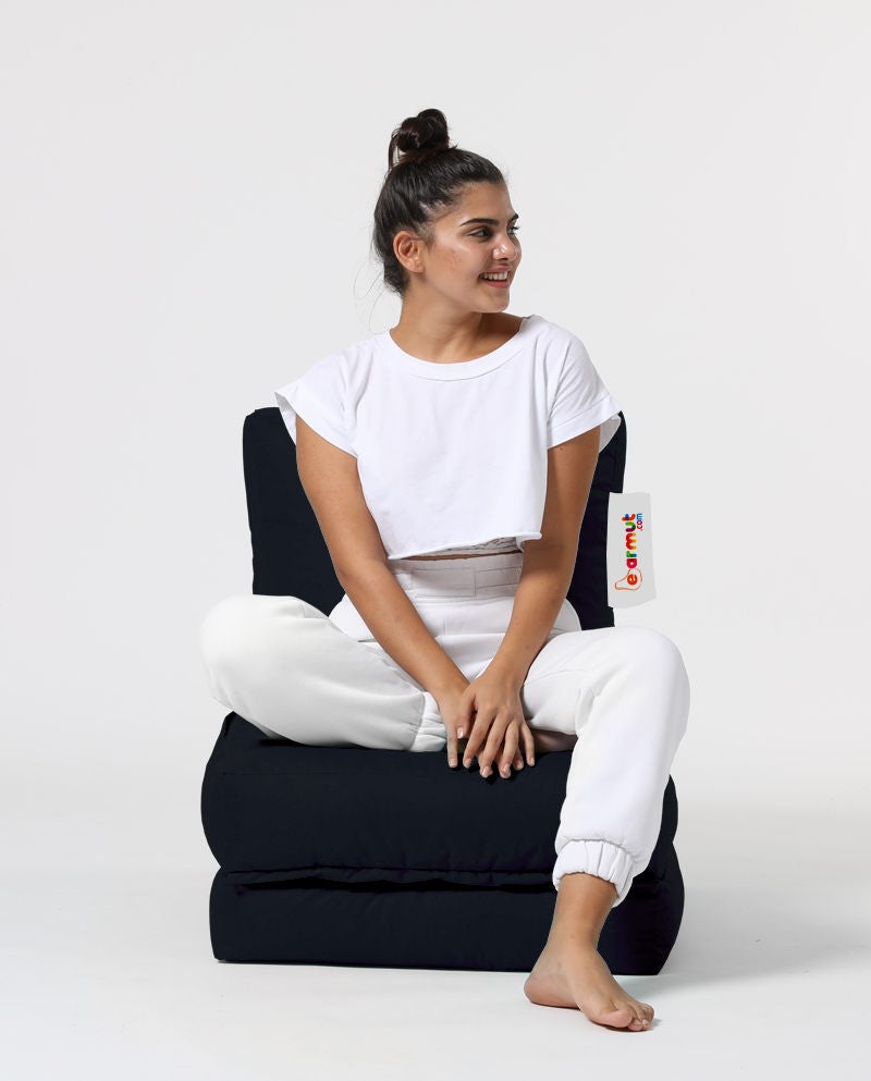 Sac de haricots de jardin Siesta Sofa Bed Pouf - Black