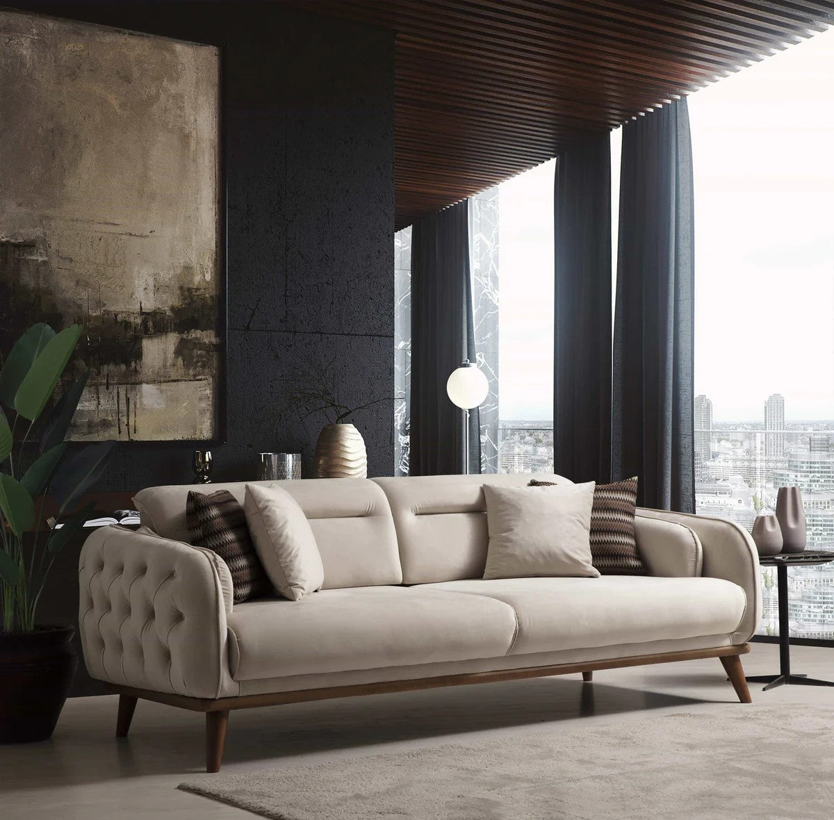 Bodrum Canapé 3 places crème