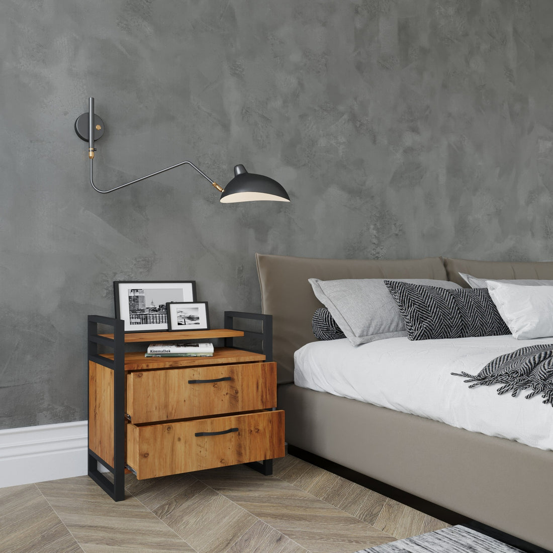 La table de nuit Nero Pier - Walnut