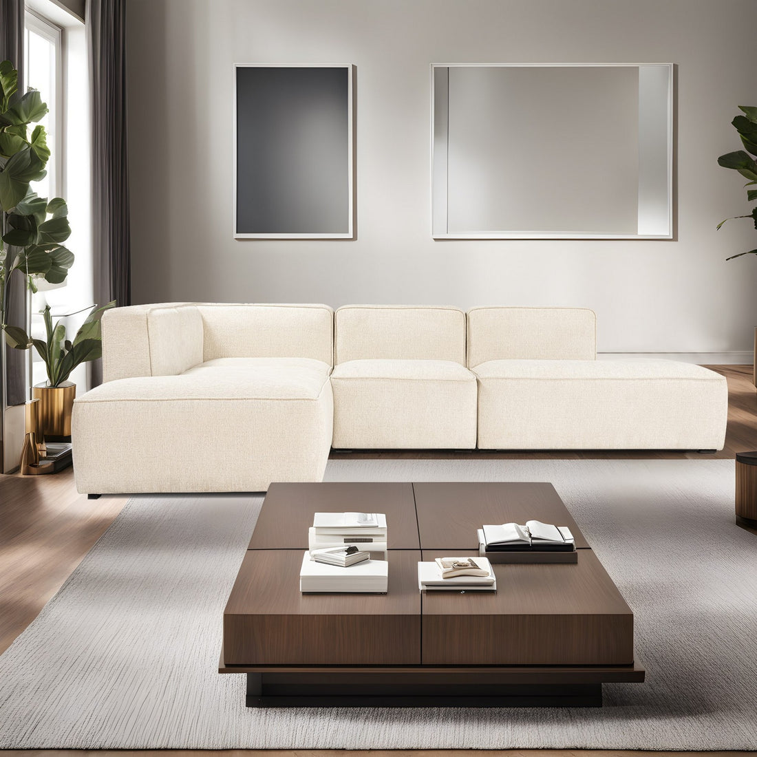 Canapé d'angle More M (M4-M2-M1-M3) - Cream