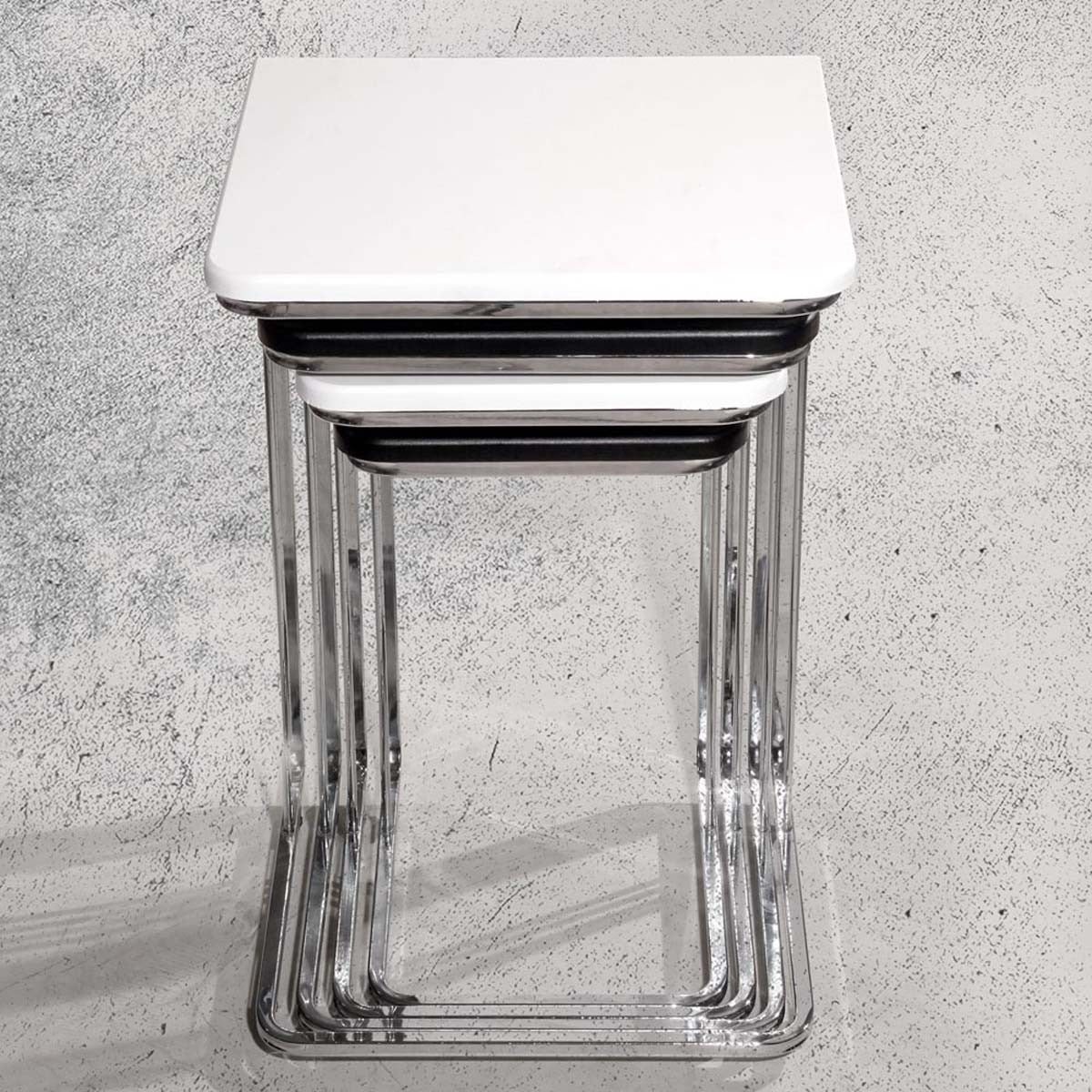 Vegas Table Gigognes Blanc Noir