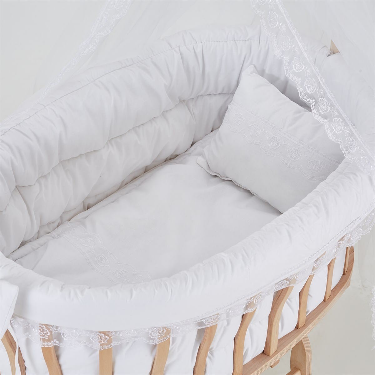 Berceau À Roulettes Babsi Bois 93x58x42 Cm