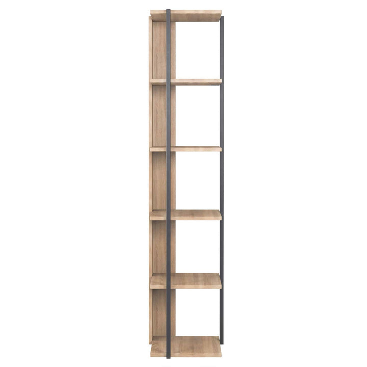 Etagères bibliothèque d'angle Furba L35xH170cm Noyer et Noir