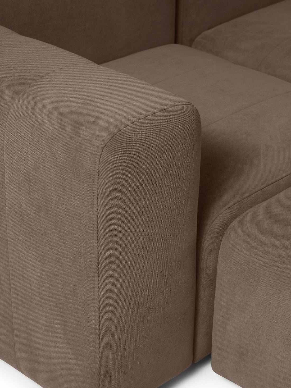 Canapé modulable 4 places en tissu avec pouf Pietro
