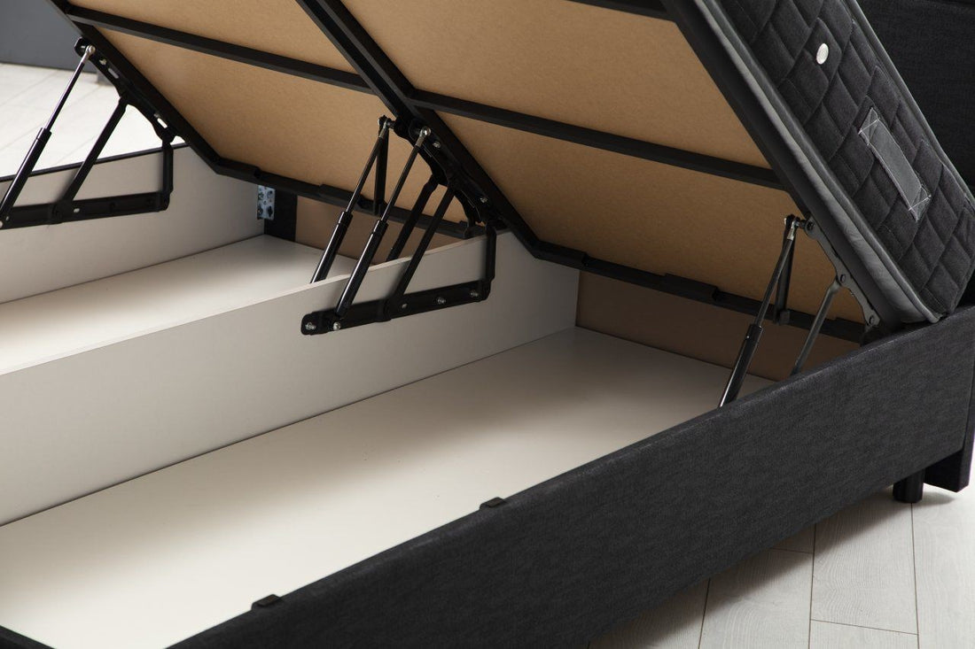 Base de lit double et tête de lit Vitalia 160 x 200 - Anthracite