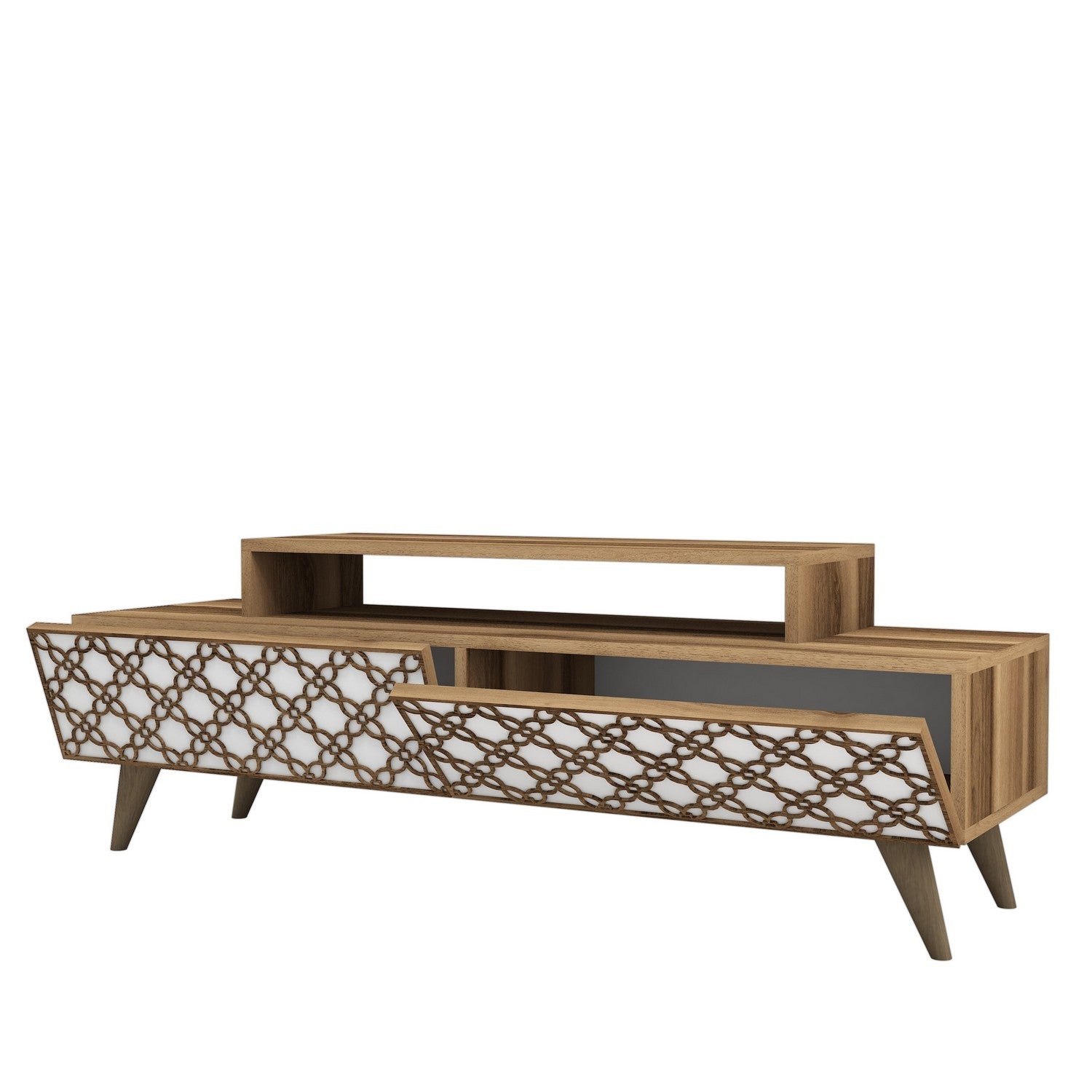 Meuble TV City - Walnut, White