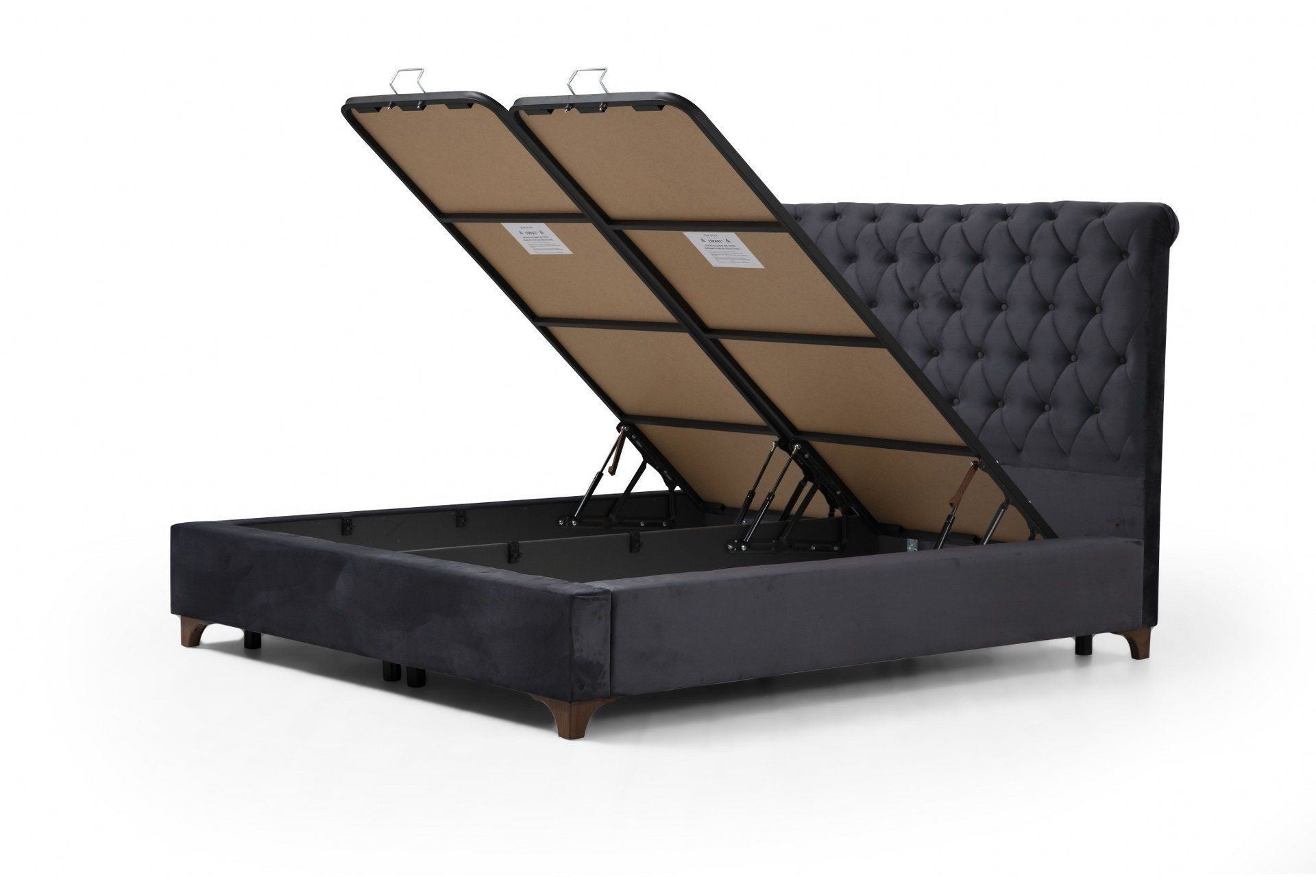 Base de lit double et tête de lit Deluxe 150 x 200 - Anthracite