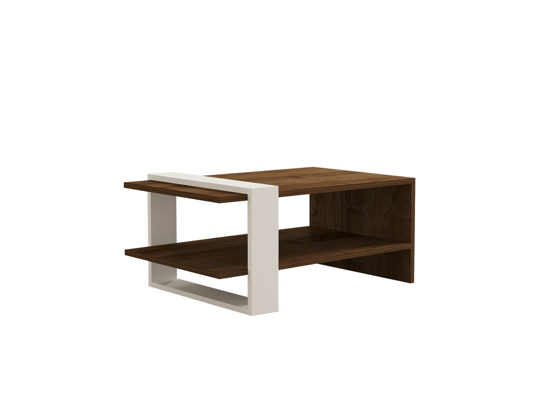 Table basse Gaye - Walnut, White