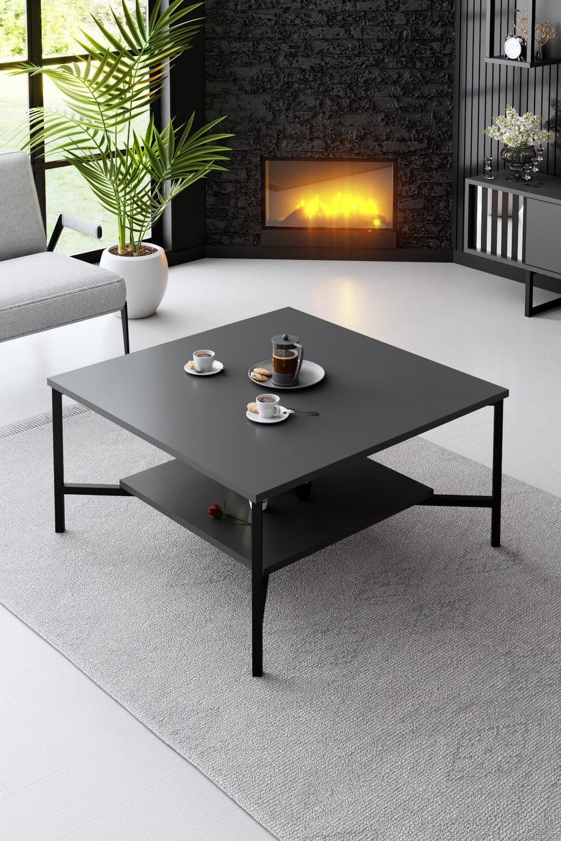 Ensemble de meubles de salon Black Line Set - Anthracite, Black