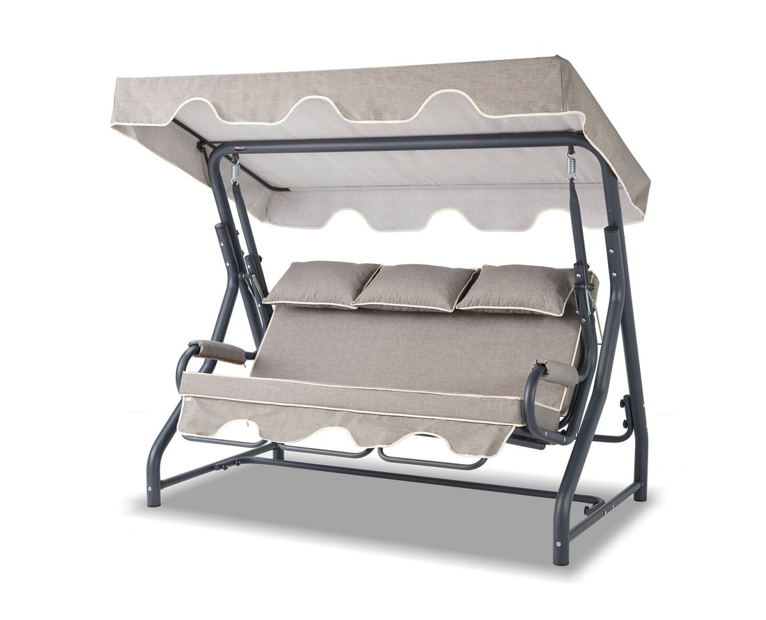 Chaise swing triple jardin Salvia - Anthracite, Grey