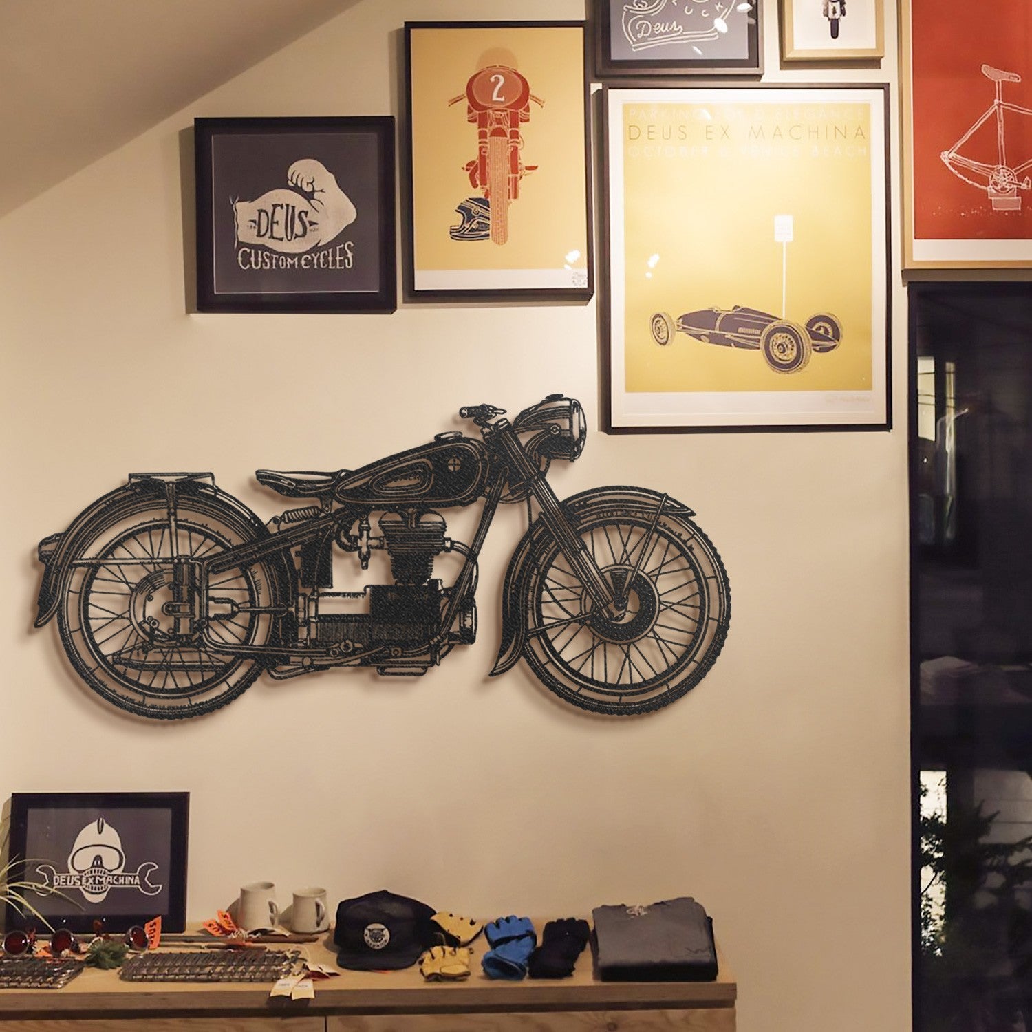 Accessoire mural en métal décoratif Cafe Racer - APT222LS