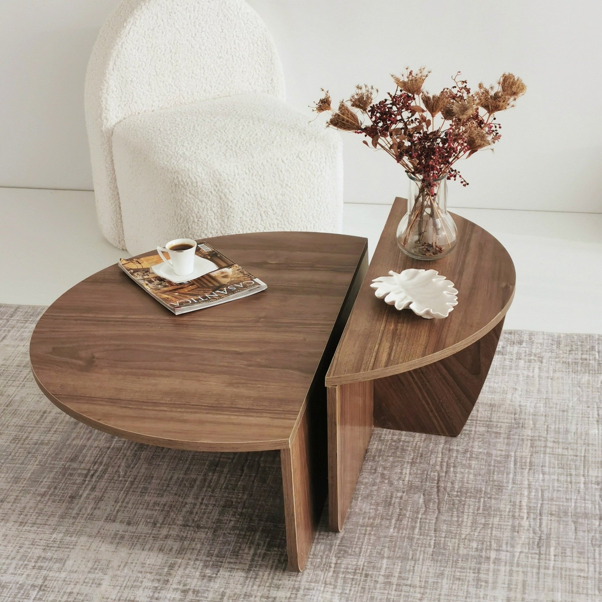 Set de 2 tables basses design Oatglow Noyer