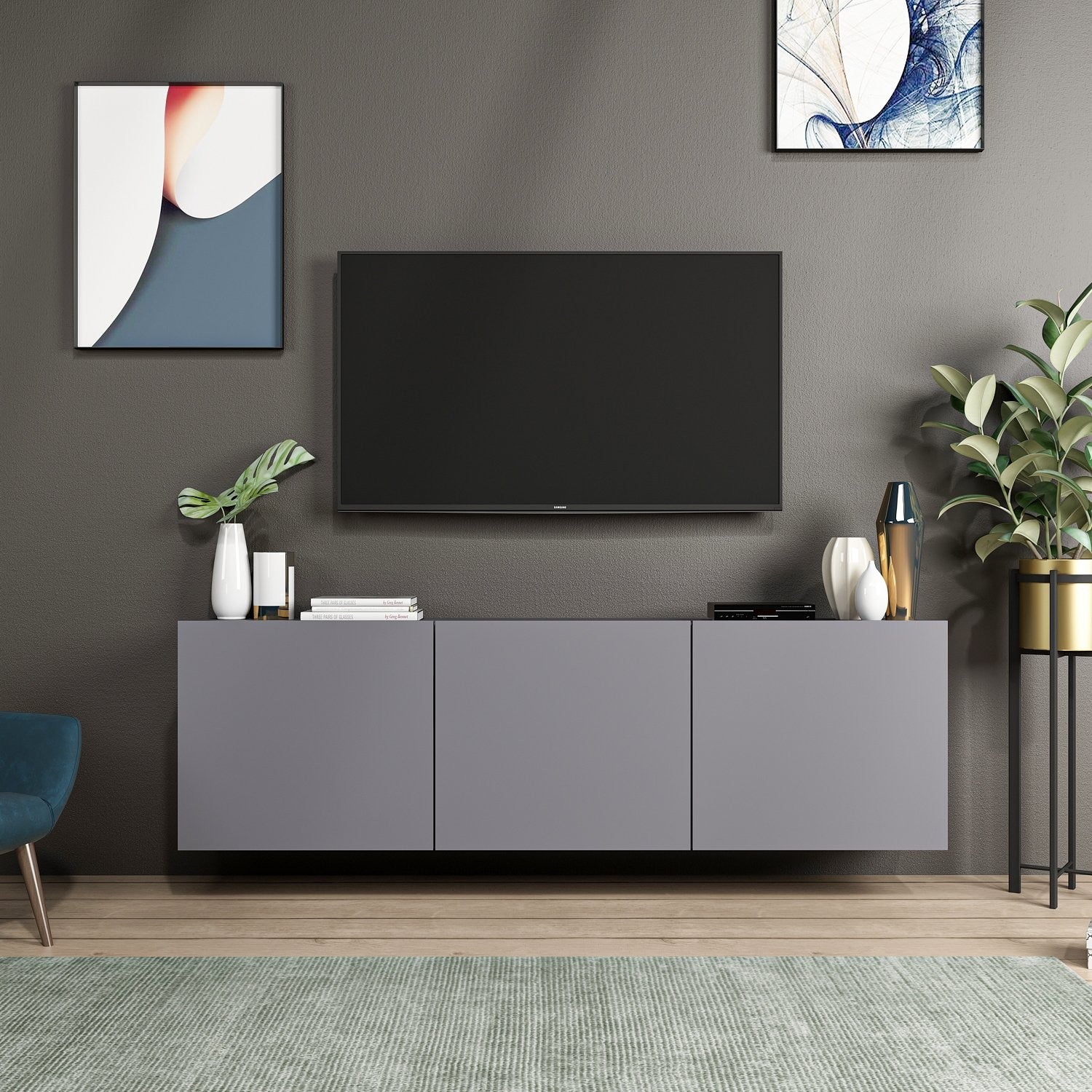 Meuble TV White - Anthracite